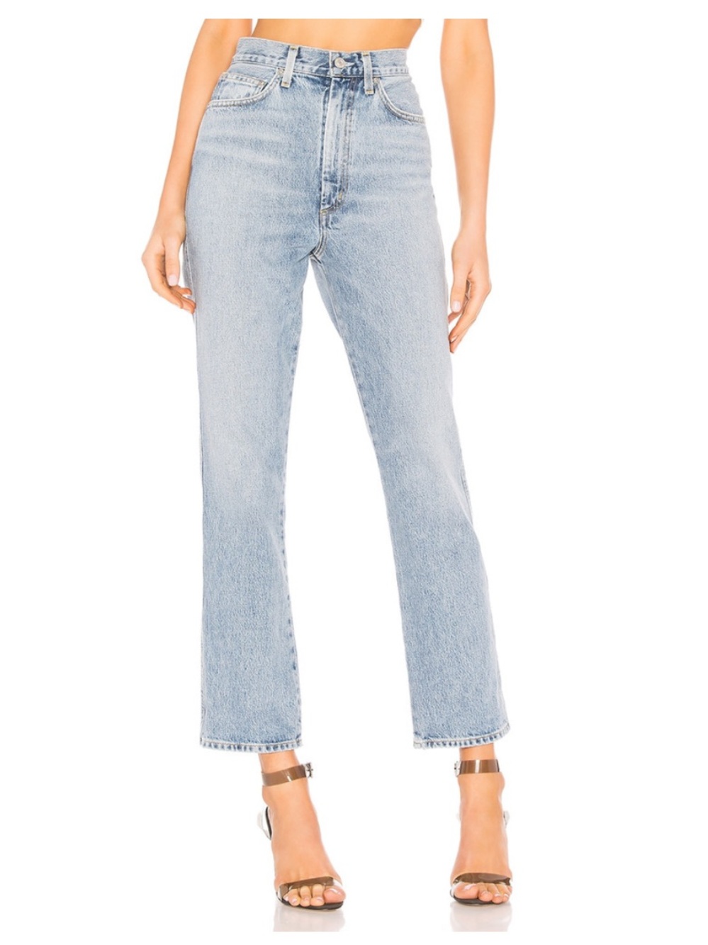 AGOLDE Pinch Waist Jeans Straight Leg Jean Impression Blue Wash Size 23